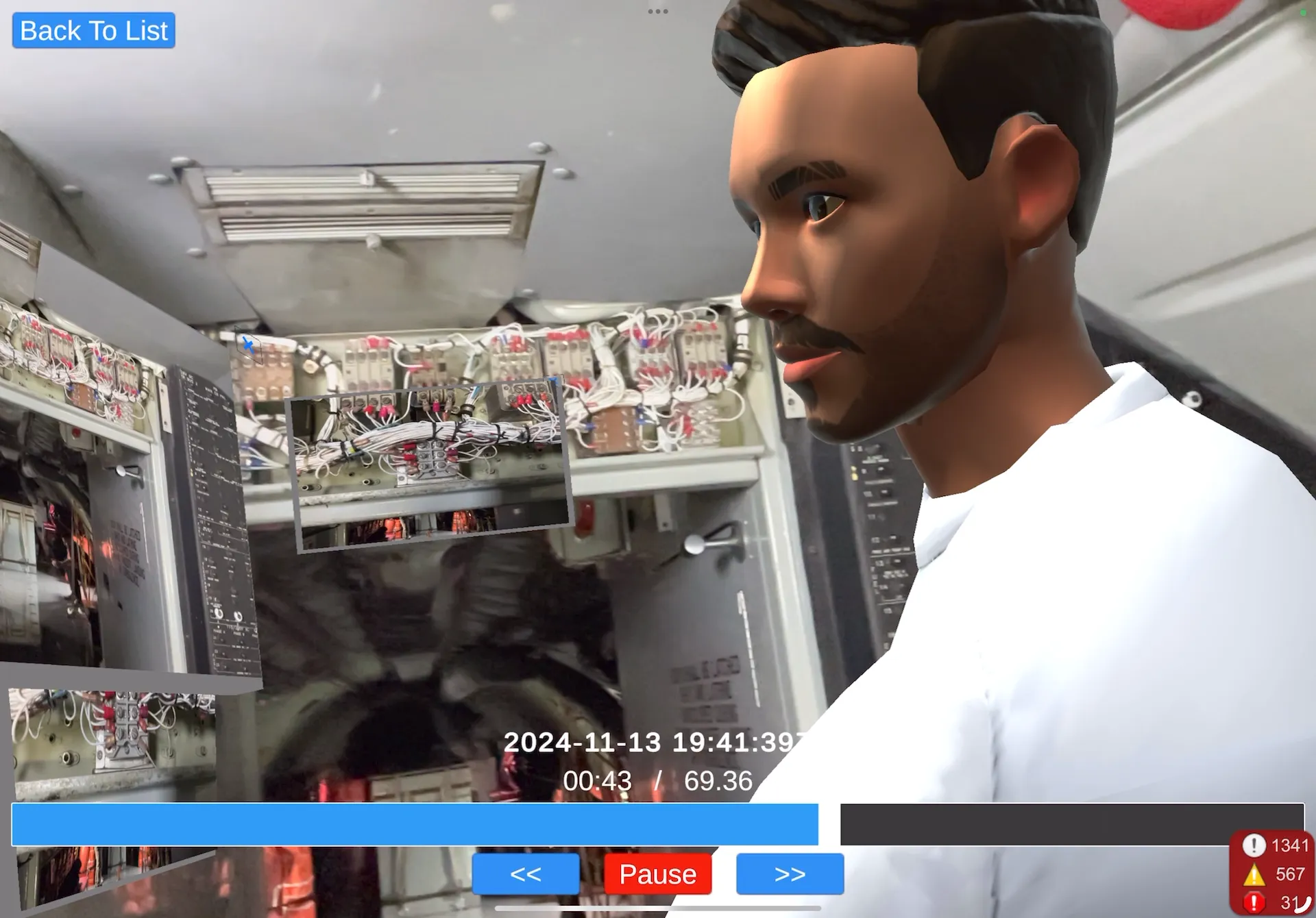 A HyperTunnel avatar in a digital twin