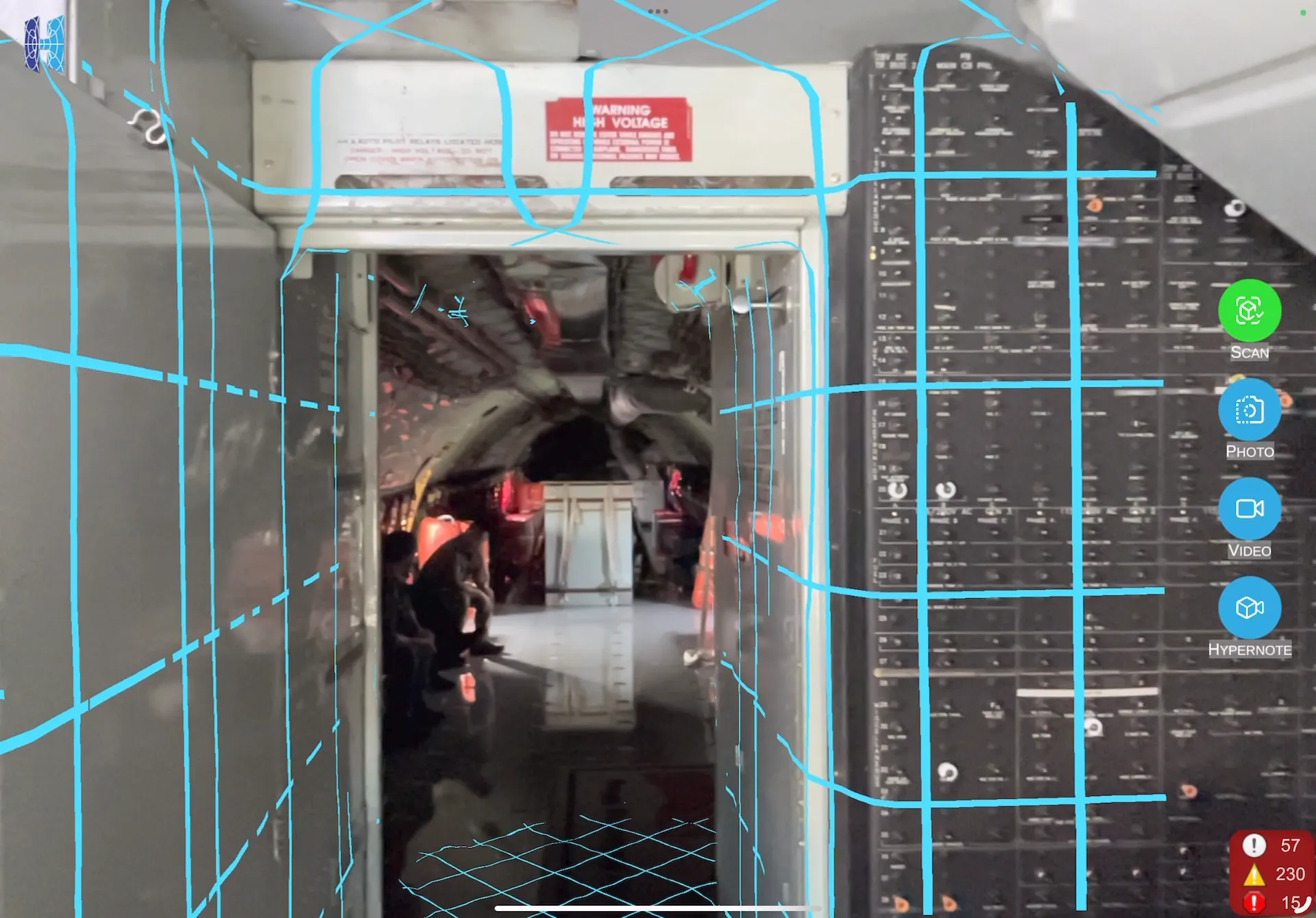 A 3D scan of a worksite in HyperTunnel